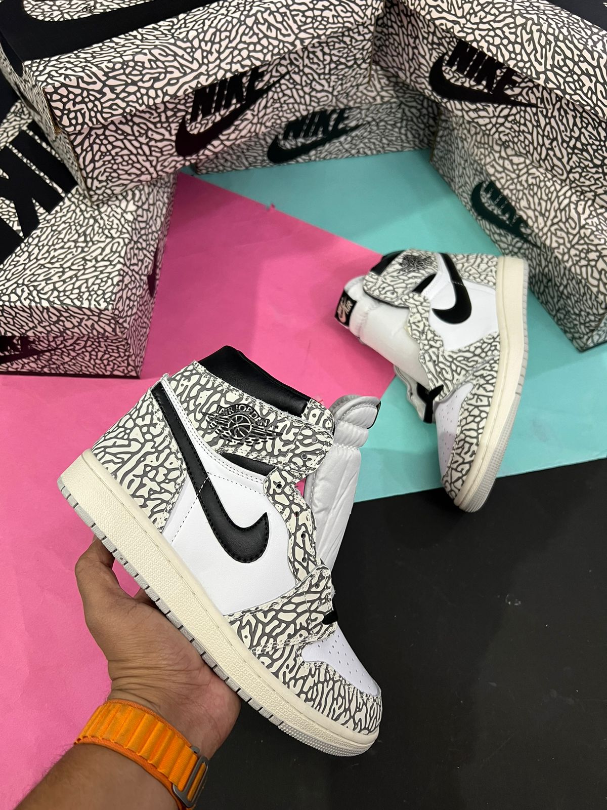 Retro 1 High White Cement First Copy For Boys