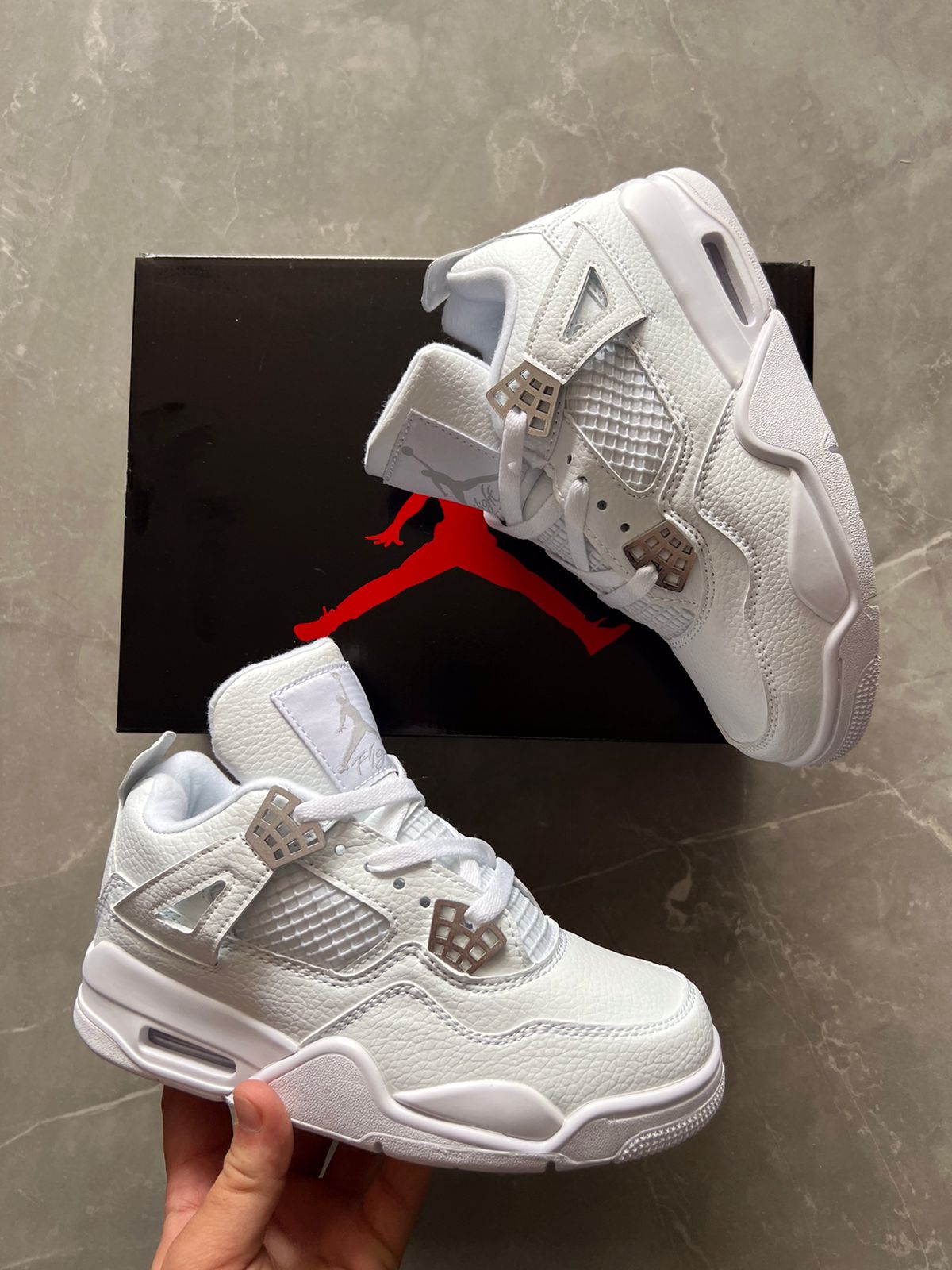 Retro Four White Sneakers For Girls